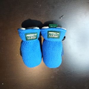 LL Bean Blue Kids Mittens Size 12-24 months